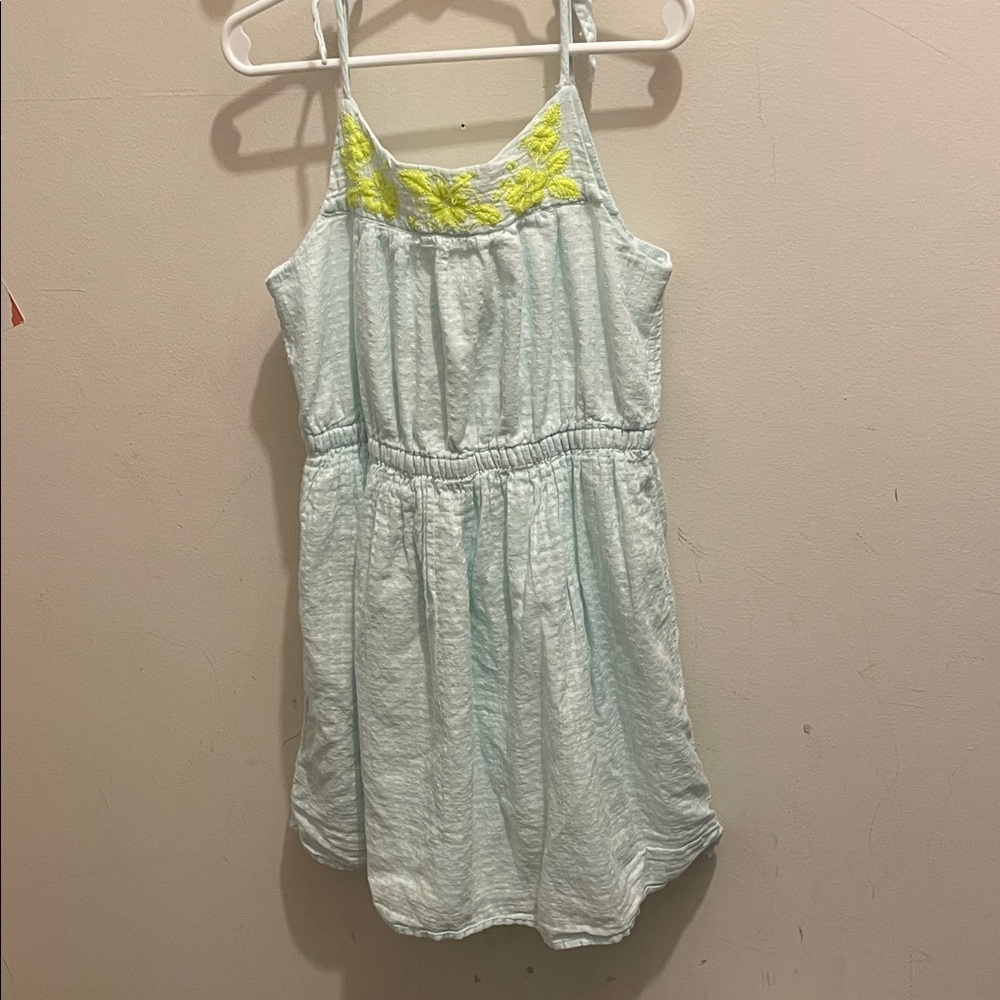 GAP Kids Light Blue Dress with Neon Yellow Details